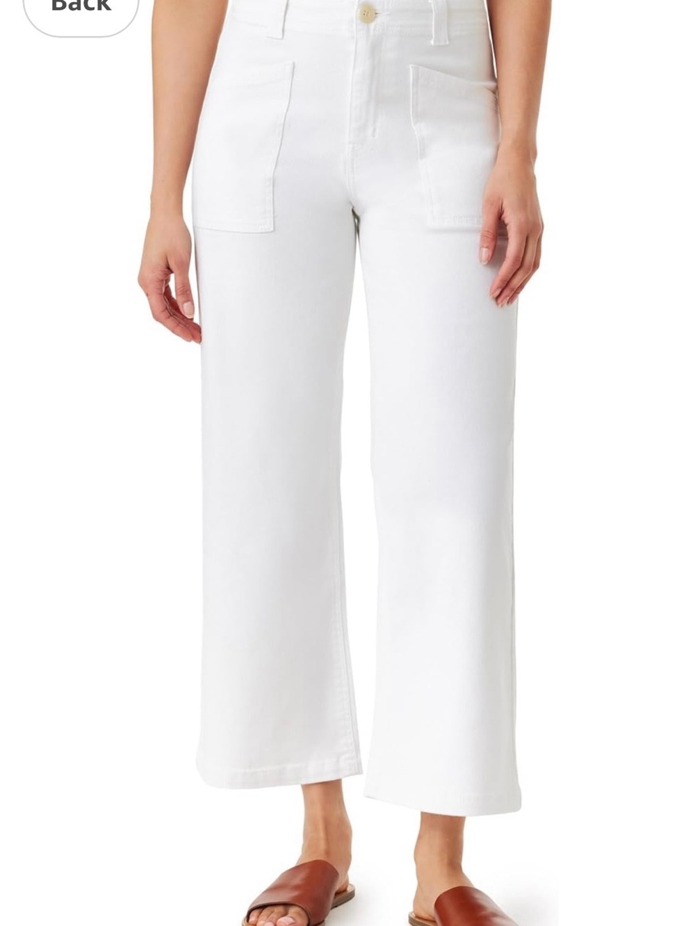 Wallflower Crisp White Wide-Leg Utility Jeans